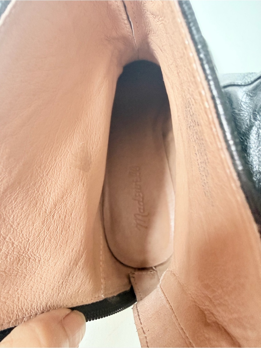 Madewell The Dimes Black Leather Kitten Heel Boots 7 - Picture 6 of 8